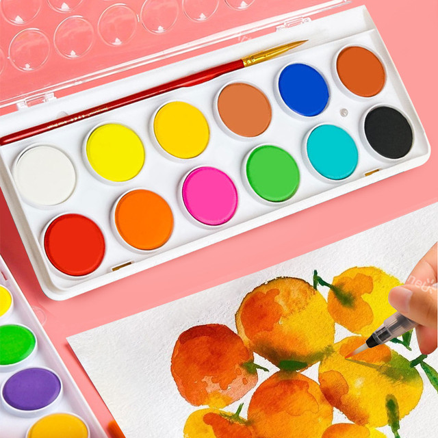 12/16/24 Colors Solid Watercolor Paint Set Perfect For Kid